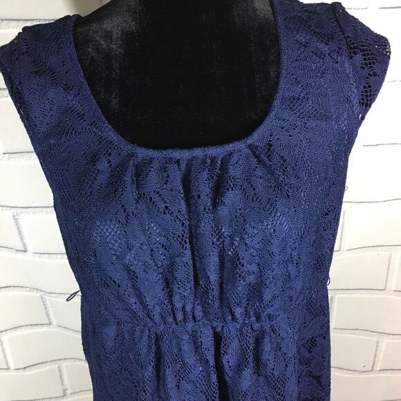 Two hearts maternity blue lace lined dress Sz M - Picture 8 of 8